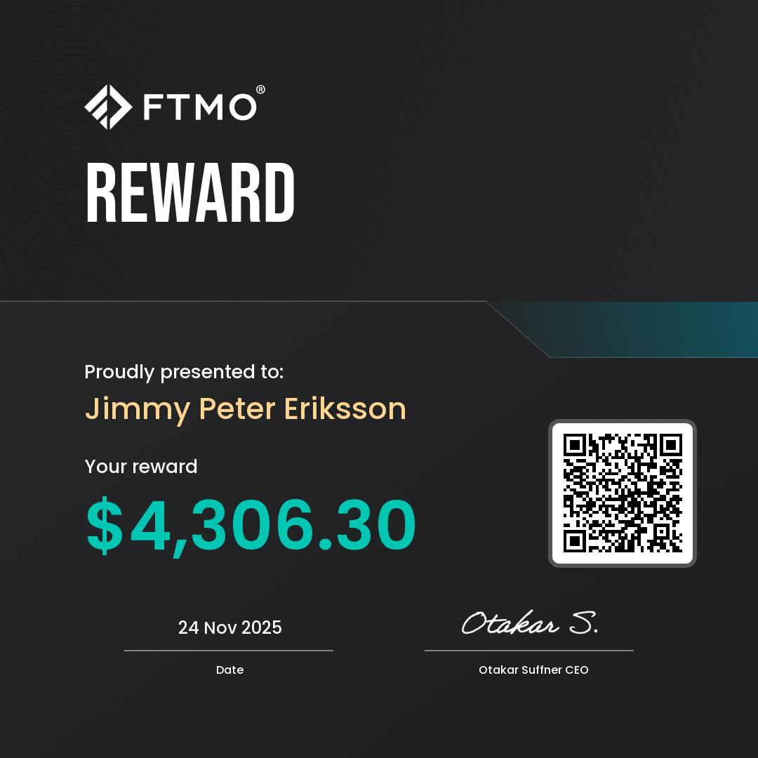 FTMO payout certificate